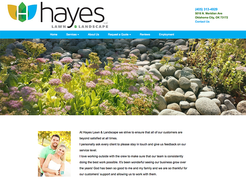 hayes lawn and landscape okc modal view for desktop