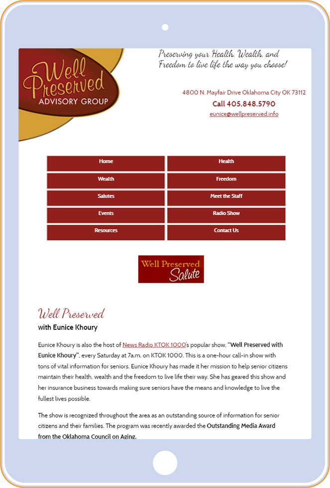 well preserved advisory group ipad screenshot
